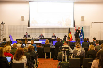 The hearing of the Disability Royal Commission in Melbourne.