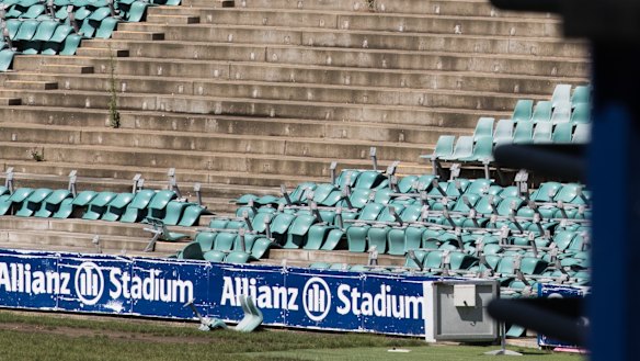 Chairs are being removed at Allianz Stadium as part of so-called soft demolition works. 