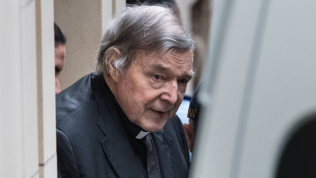 Pell leaving court on Wednesday morning