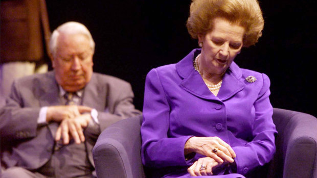 Margaret Thatcher and Edward Heath.