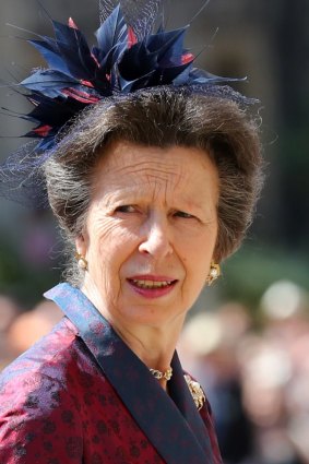 The Princess Anne arrives at St George's Chapel at Windsor Castle. Photo PA