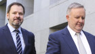 Anthony Albanese and new shadow cabinet minster Ed Husic.