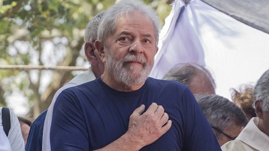 Brazil's former president Luis Inacio da Silva, centre, last year.