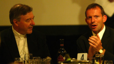 Cardinal George Pell with then federal health minister Tony Abbott at the 2004  Catholic Administrator Conference.