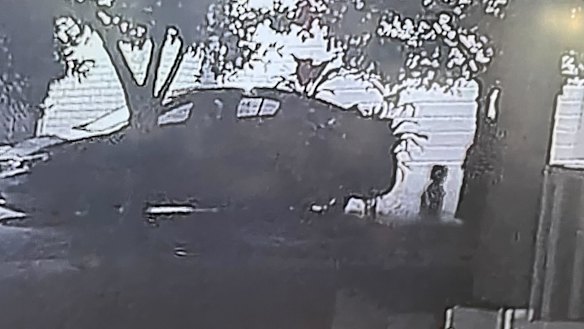 An image from CCTV footage showing the young girl walking with her family in Caboolture before she was hit by a ute.