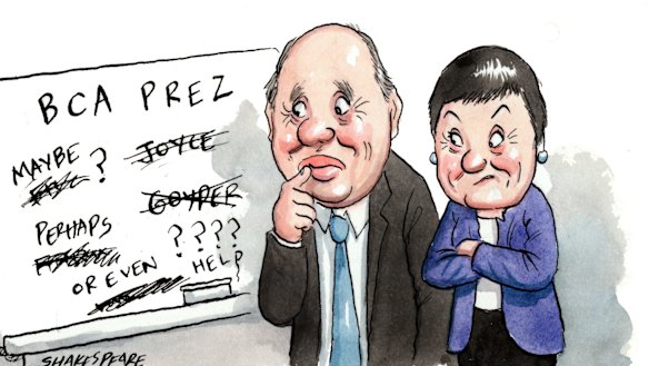 Grant King and Jennifer Westacott have been searching for King's replacement for some time. Illustration: John Shakespeare