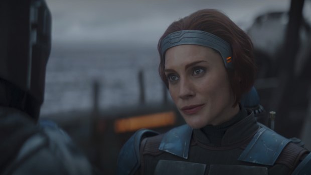 Katee Sackhoff as Bo-Katan Kryze in The Mandalorian.