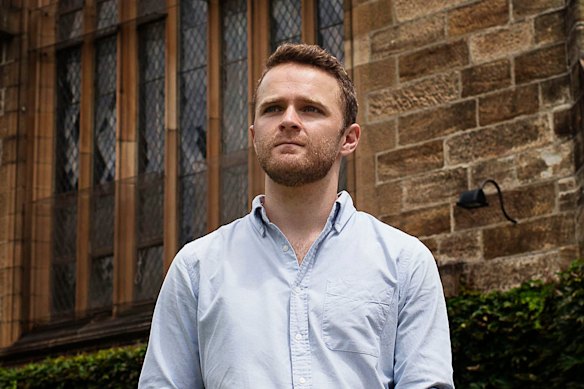 Writer Alistair Kitchen, pictured here in Sydney in 2017, was expelled from the US in an incident that has gone global.