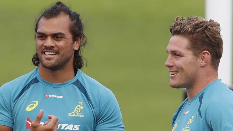 Karmichael Hunt (left) is set to team up with former Wallabies teammate Michael Hooper at the Waratahs next season.