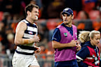 Jeremy Cameron of the Cats leaves the field.