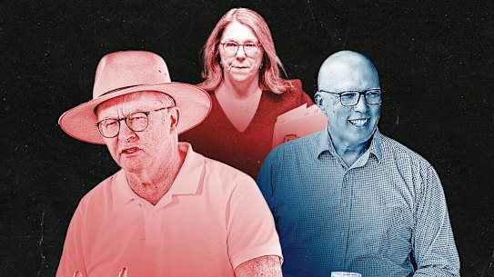 Prime Minister Anthony Albanese, Infrastructure Minister Catherine King and Opposition Leader Peter Dutton.