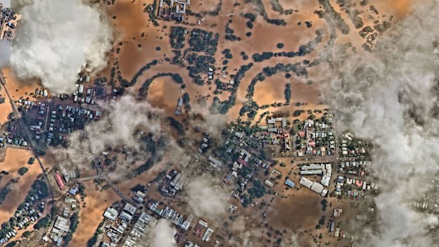 Lismore inundated by floodwaters on March 2, 2022.