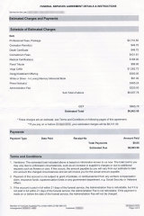 A funeral invoice, with the administration fee and the option to not pay it further down.