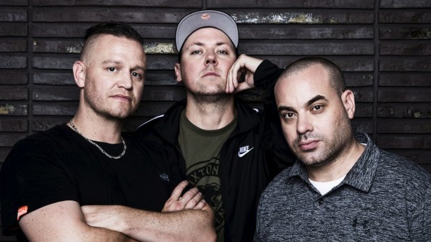 The Hilltop Hoods - (from left) Daniel Smith, Matthew Lambert (Suffa) and Barry Francis - have broke ground and inspired aspiring MCs. 