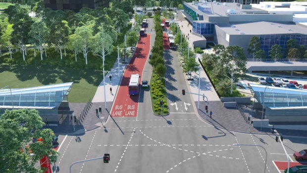 Transport for NSW’s concept plan for the bus interchange at Macquarie Park.