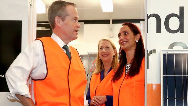 Sharon bird (centre) pictured on the 2016 election campaign with then Labor leader Bill Shorten.