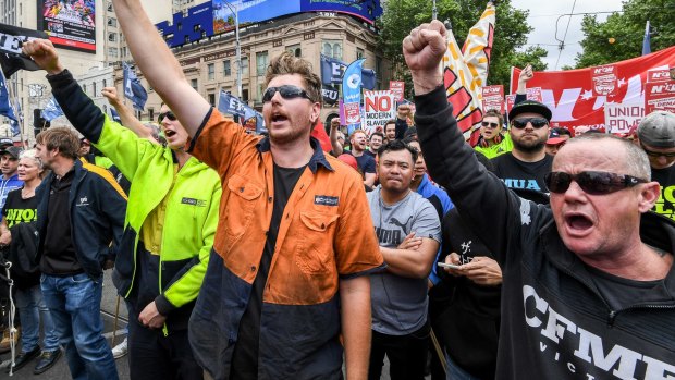 A Change The Rules rally in Melbourne. Public servants in Canberra have been given permission to attend the gathering. 