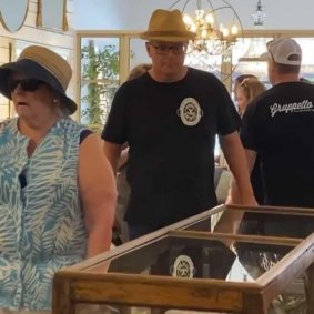 Prime Minister Scott Morrison seen in Berry wearing a bizarre T-shirt from Hairyman Brewery.