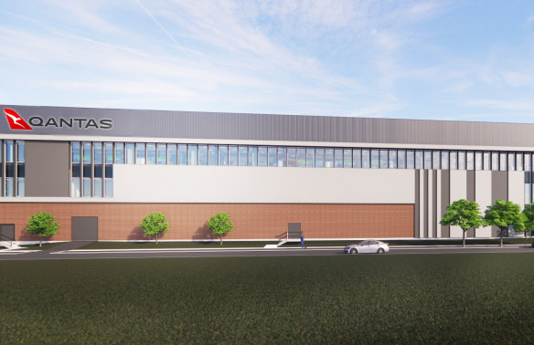 A render of Qantas and CAE’s new Sydney flight training centre that will be developed by LOGOS.