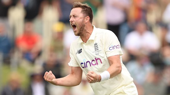 Robinson was brilliant for England on day one in Hobart ... but only lasted eight overs.