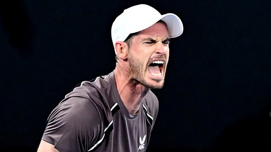 Andy Murray shows his frustration at the Brisbane International.