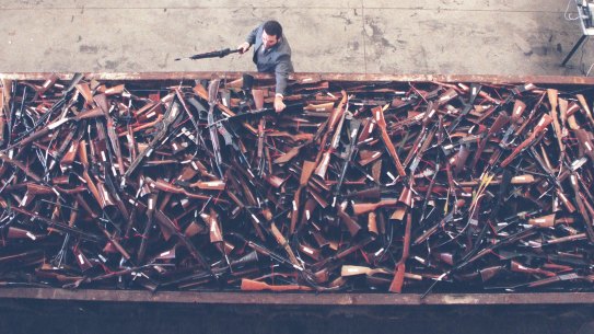 About 4000 guns about to be destroyed as part of the 1996 buyback. 