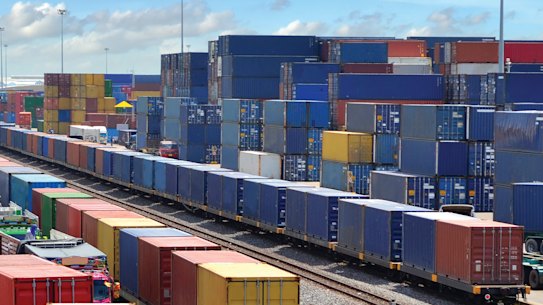 An artist’s image of the proposed Beveridge terminal, which would handle goods moved on the Inland Rail.