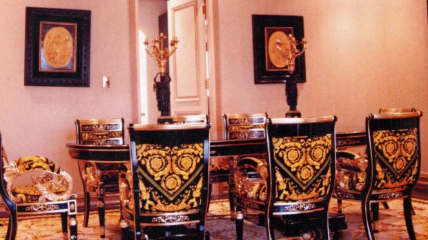 The Versace-styled interior inside the home of Alen Moradian.