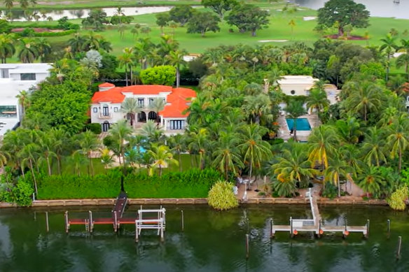 Homes in the gated community of Indian Creek, Miami, Florida.