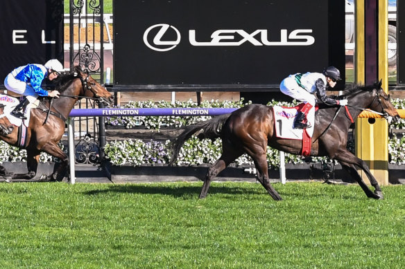 Craig Williams goes past the winning post.