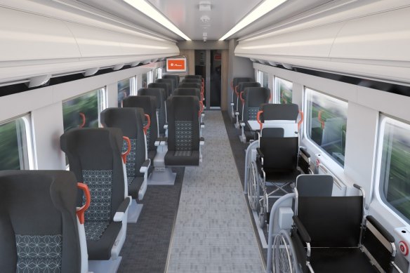 The state government’s new trains are being built at a manufacturing plant in northern Spain.
