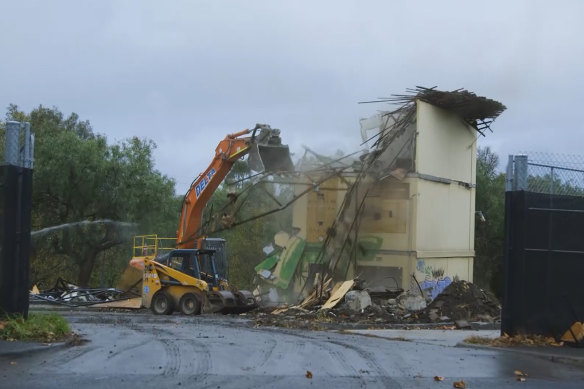 Public housing is demolished in Northcote in 2020.