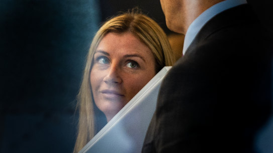 Jockey Jamie Kah appearing at the Victorian Racing Tribunal.