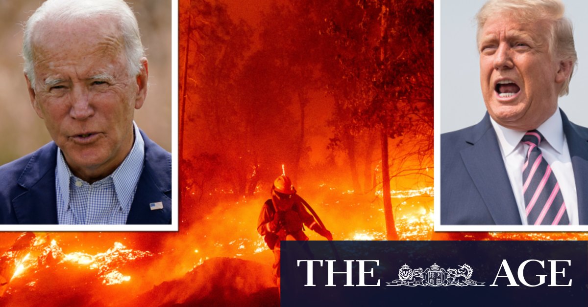 Donald Trump a 'climate arsonist': Joe Biden as California ...