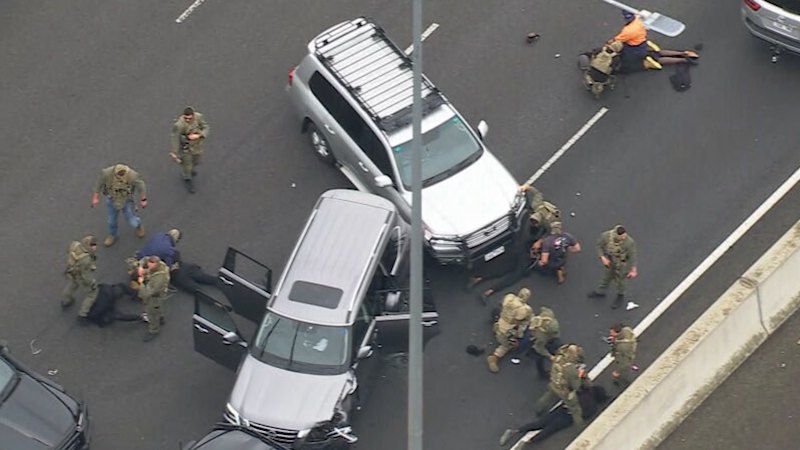 Monash Freeway chaos as specialist police arrest six after dramatic pursuit
