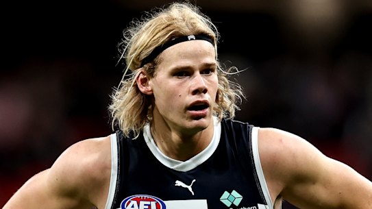 Blues ruckman Tom De Koning played a significant role in Carlton’s tough win over North Melbourne.