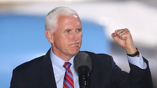 US Vice-President Mike Pence at a campaign rally in Florida on Saturday. 