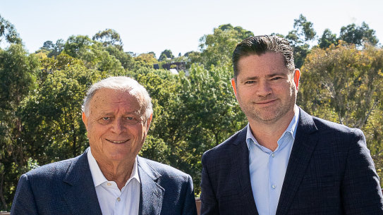 Salta director Sam Tarascio and his son, managing director, Sam Tarascio at the re-opening of the Walmer Bridge.
