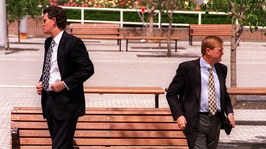 Michael Knight and John Coates at Olympic Park in 1998.
