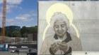 Cranes and street art abound in the new Christchurch. This is artist Kevin Ledo’s ‘Portrait of Whero O Te Rangi Bailey’.