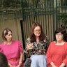 Left to right: State coordinator for Respect Inc Lulu Holiday, Secretary Queensland Council of Unions Jaqueline King, and Campaign Leader DecrimQLD Janelle Fawkes. 