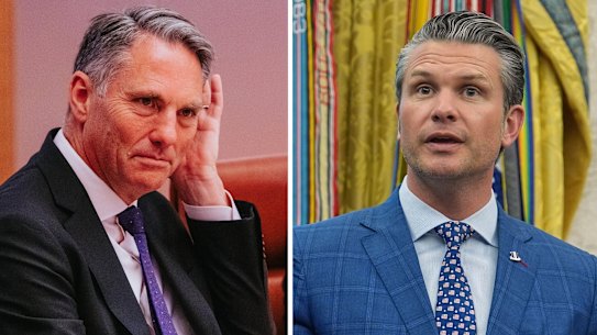 Defence Minister Richard Marles (left) and his US counterpart Pete Hegseth.