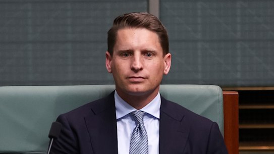 A backbencher with ambition: Andrew Hastie in parliament last week.