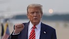 President Donald Trump gestures after arriving on Air Force One, Wednesday, June 25, 2025, at Joint Base Andrews, Md. (AP Photo/Alex Brandon)