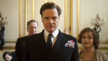 Geoffrey Rush, Colin Firth and Helena Bonham Carter in The King’s Speech which won best picture at the Oscars a decade ago. 