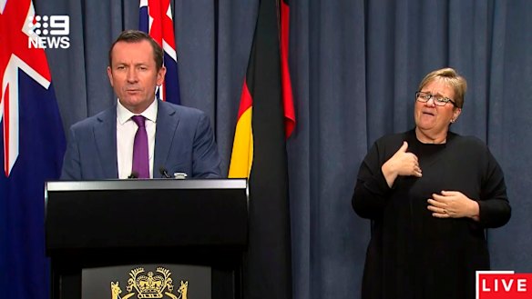 WA Premier Mark McGowan addressing media on Friday.