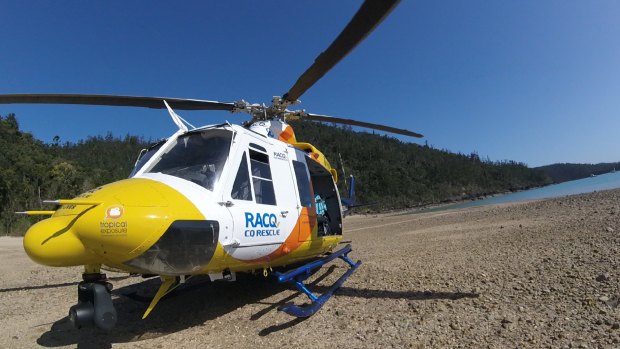 The 12-year-old girl was brought to a beach near Cid Harbour by water police and then airlifted to hospital.