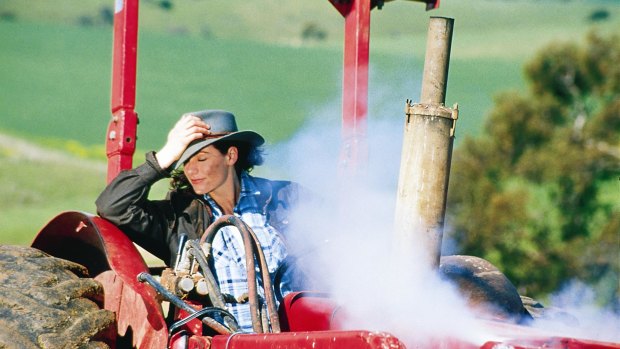 Lisa Chappell on the set of McLeod’s Daughters.