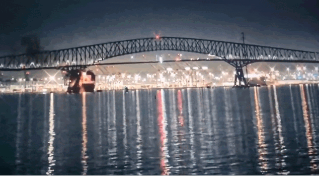 A time-lapse of the bridge collapse.
