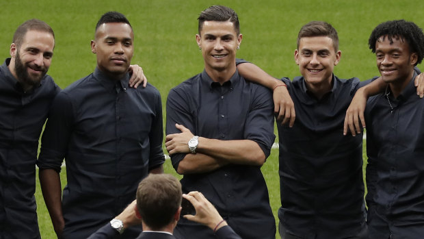 Cristiano Ronaldo, centre, hopes to be remembered as the greatest footballer ever.